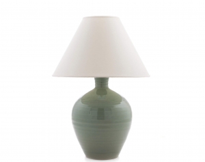 Simon Pearce Belmont Crackle Celadon Lamp - 22" + Shade